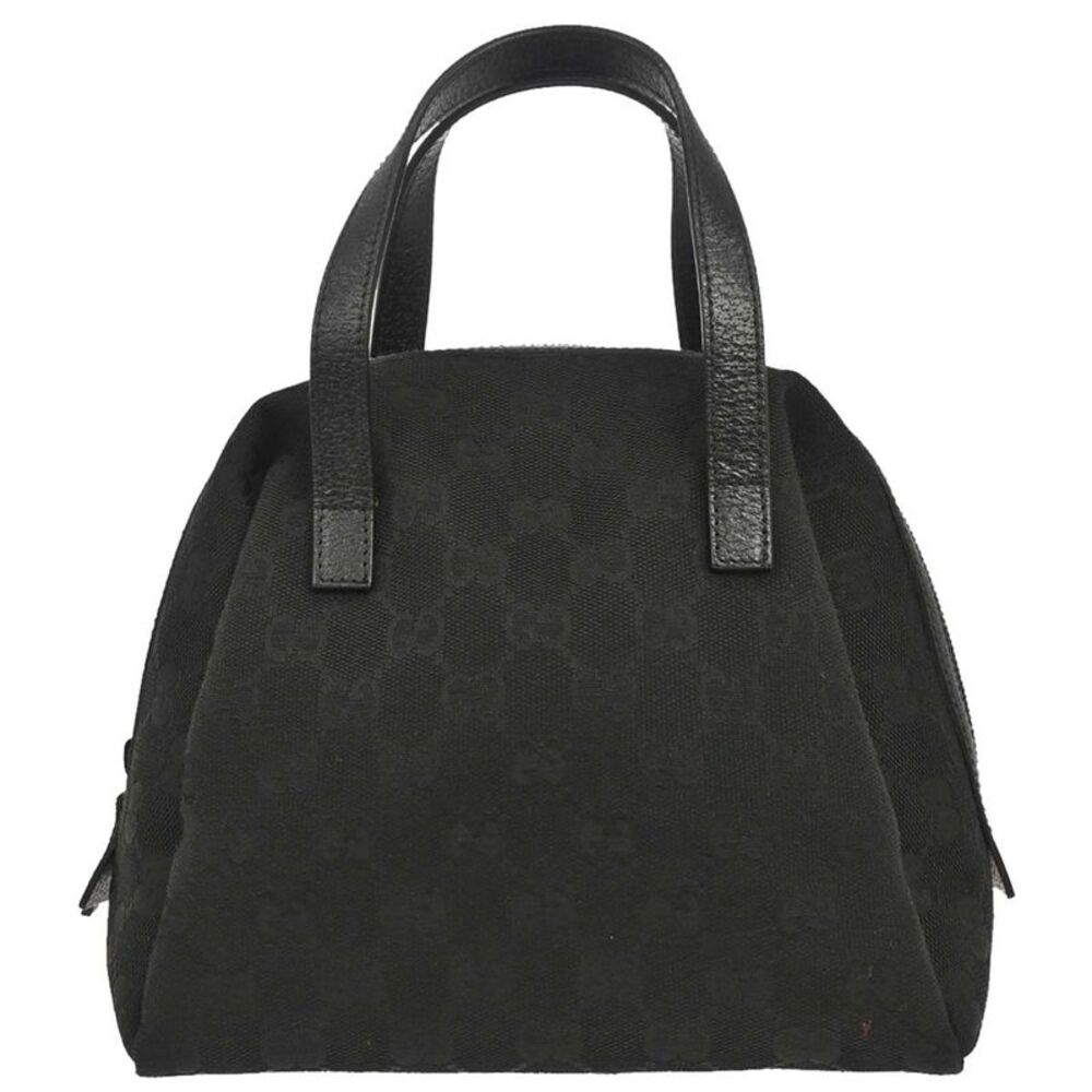 Gucci Zip Around Bowling Gg Canvas Black Canvas Handbag